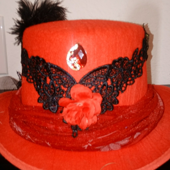red and black top hat